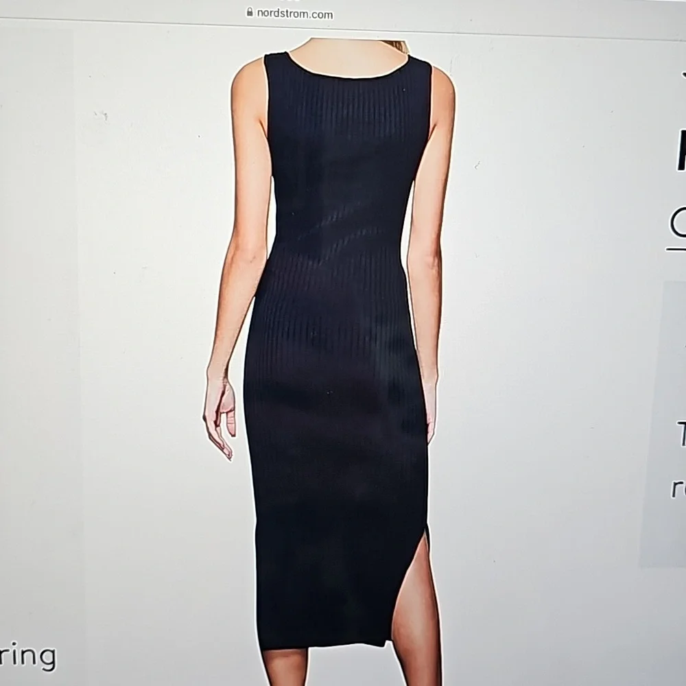 Good American Tie waist Midi Dress - Picture 2 of 5